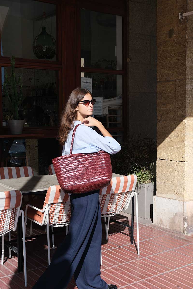 Cabas Delhi Large Bordeaux