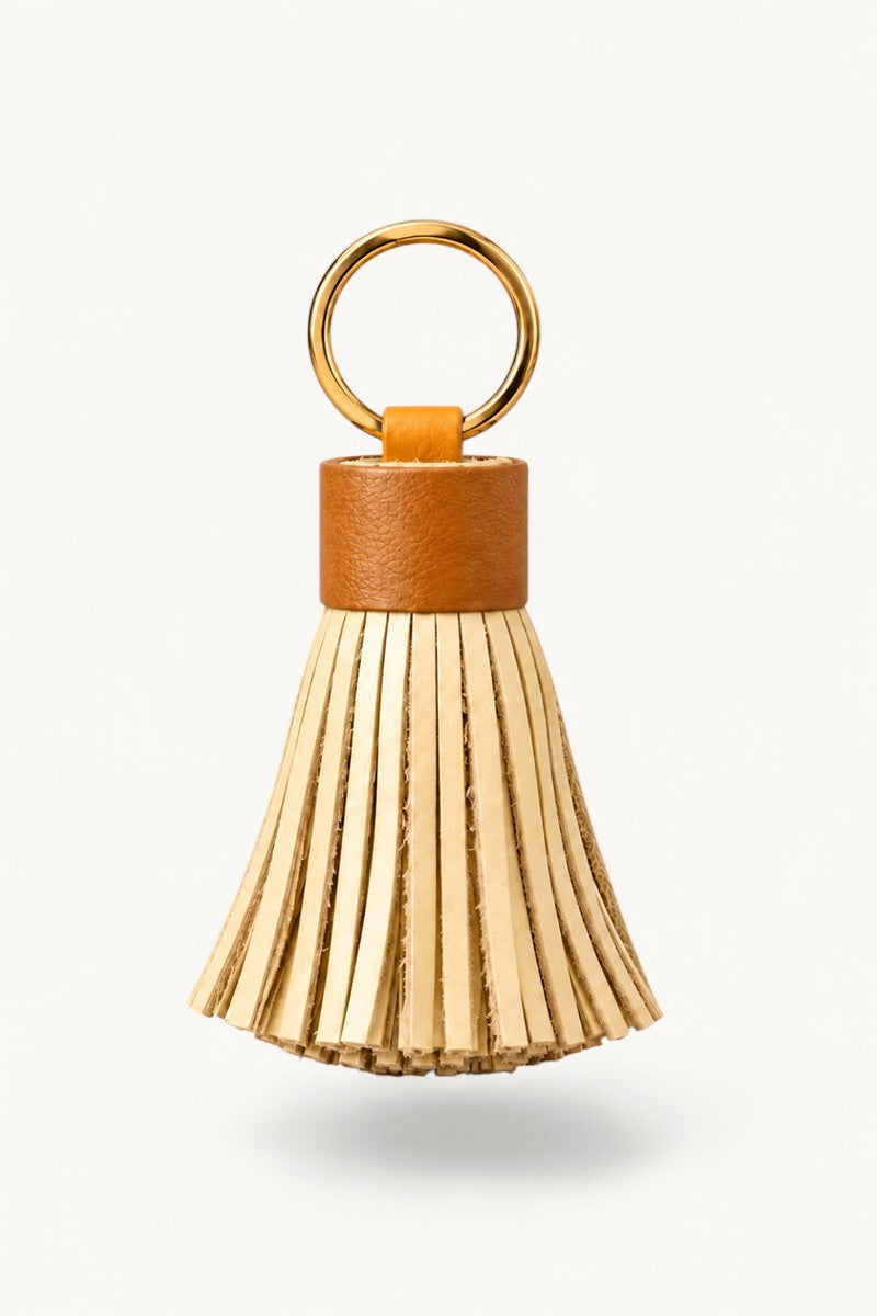 Porte-clés Pompom en cuir