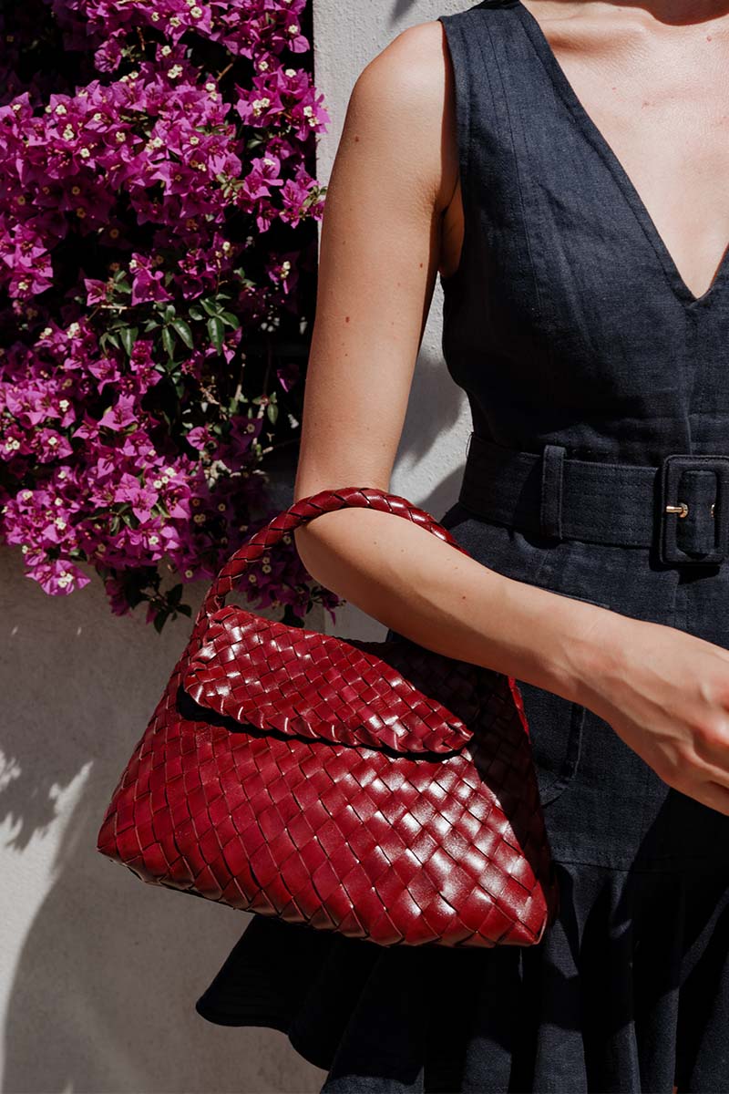 Sac Bandoulière Jacky Mini Bordeaux