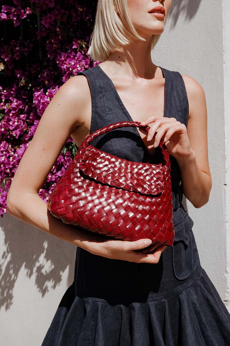 Sac Bandoulière Jacky Mini Bordeaux