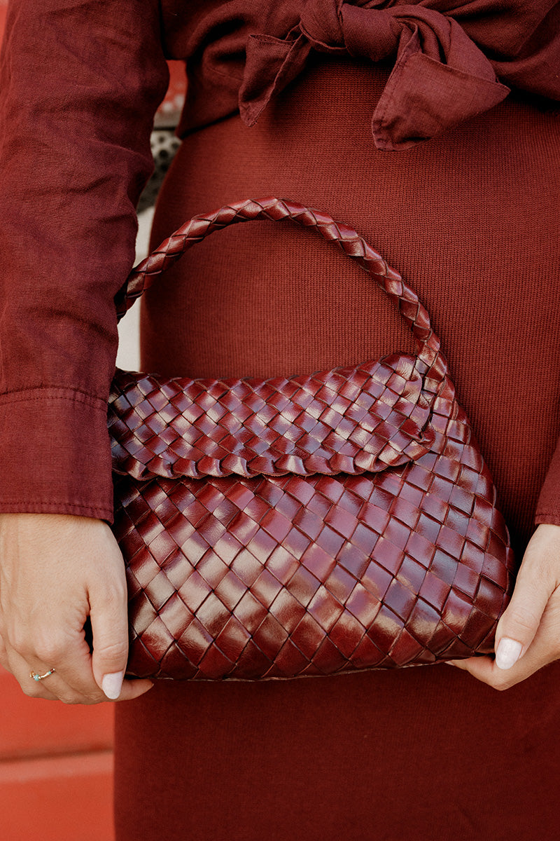 Sac Bandoulière Jacky Mini Bordeaux